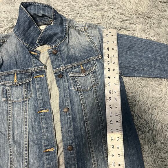 Vintage 2005 Y2K Old Navy Stretch Maternity Blue Denim Jean Jacket Small - Picture 8 of 8